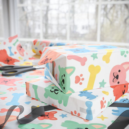 Cute Colorful Frenchie Wrapping Paper Roll — Pet Lover Gift Wrap
