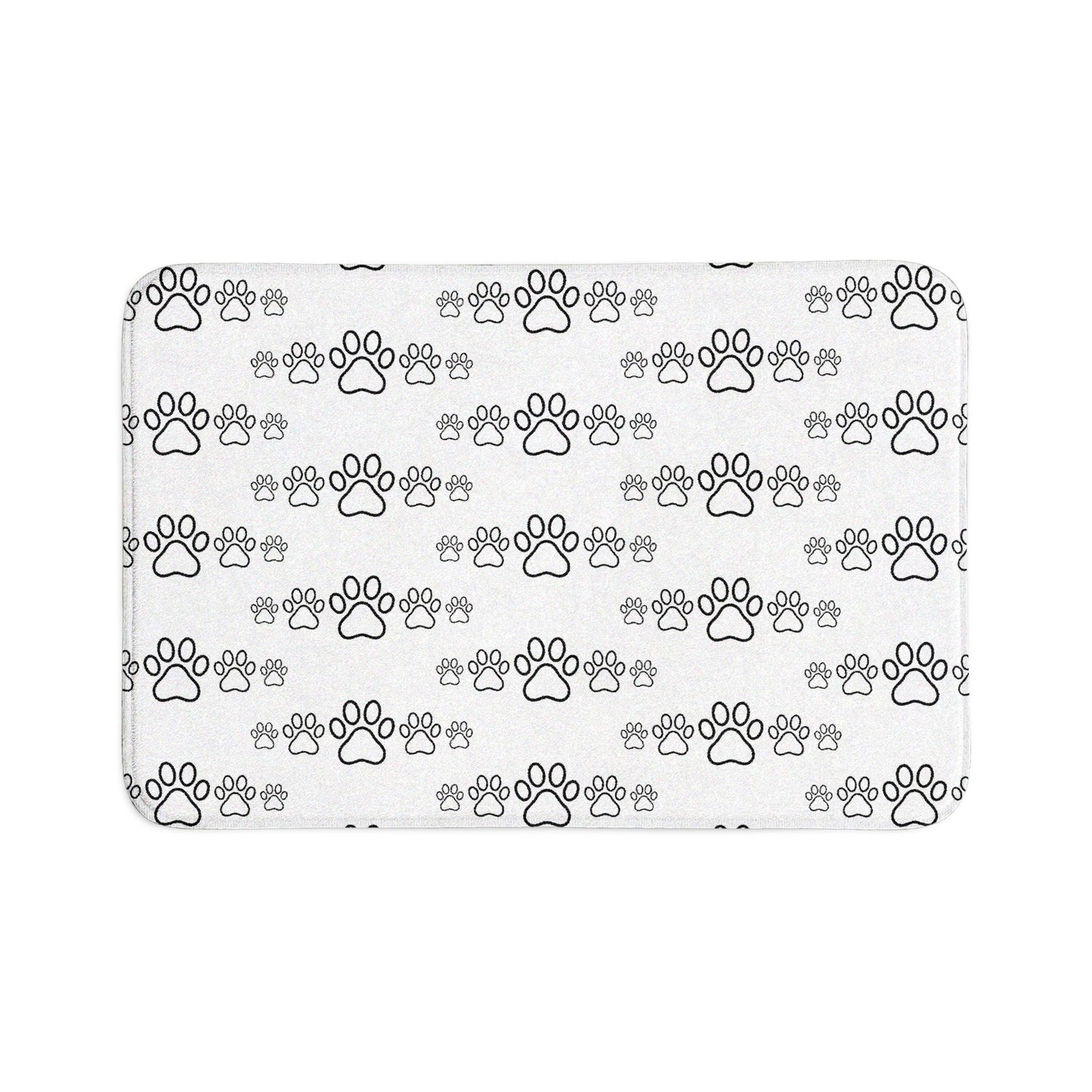 Paw Print Bath Mat Set — 3-Piece Non-Slip Pet Paw Bathroom Rug Set