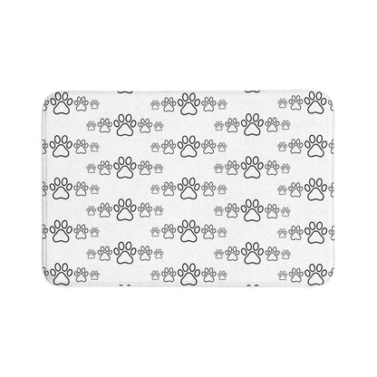 Paw Print Bath Mat Set — 3-Piece Non-Slip Pet Paw Bathroom Rug Set