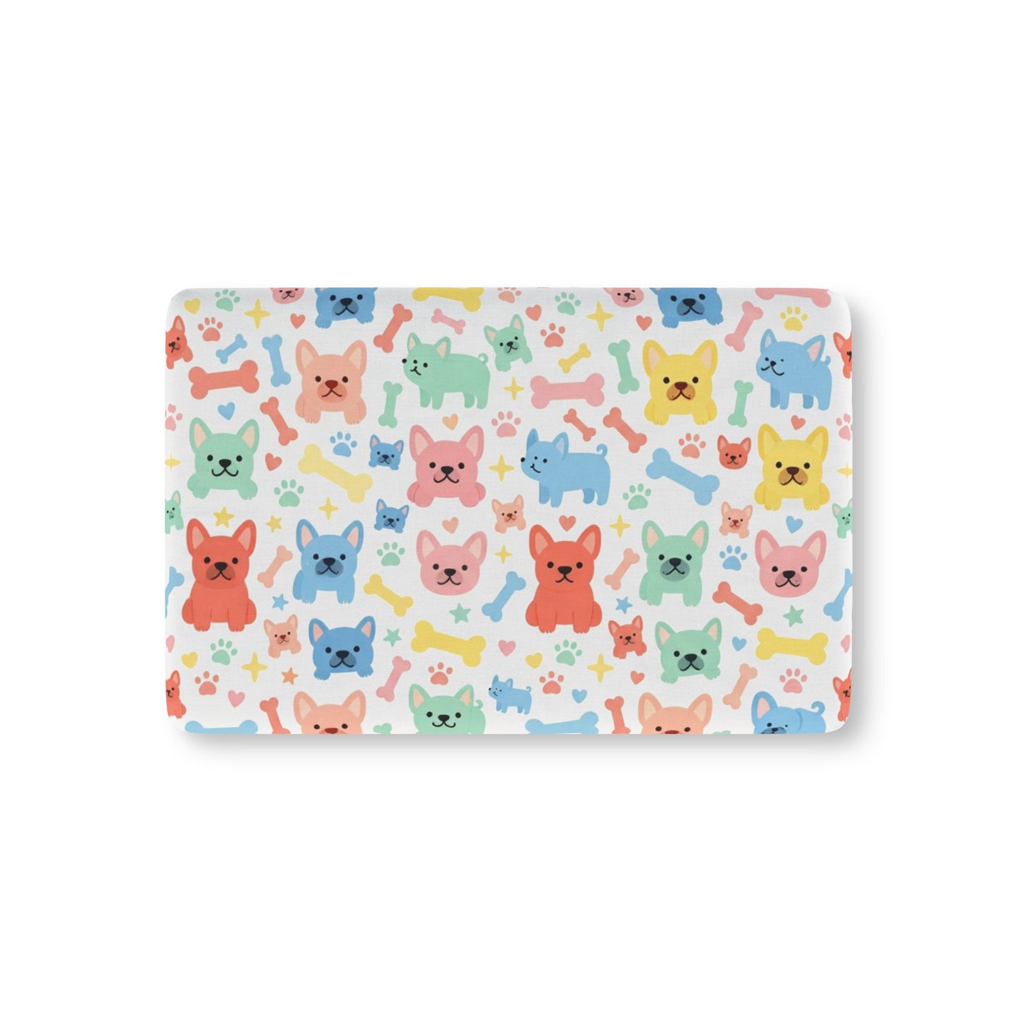 Baby Crib Sheet — Colorful Puppy & Bones Fitted Nursery Sheet