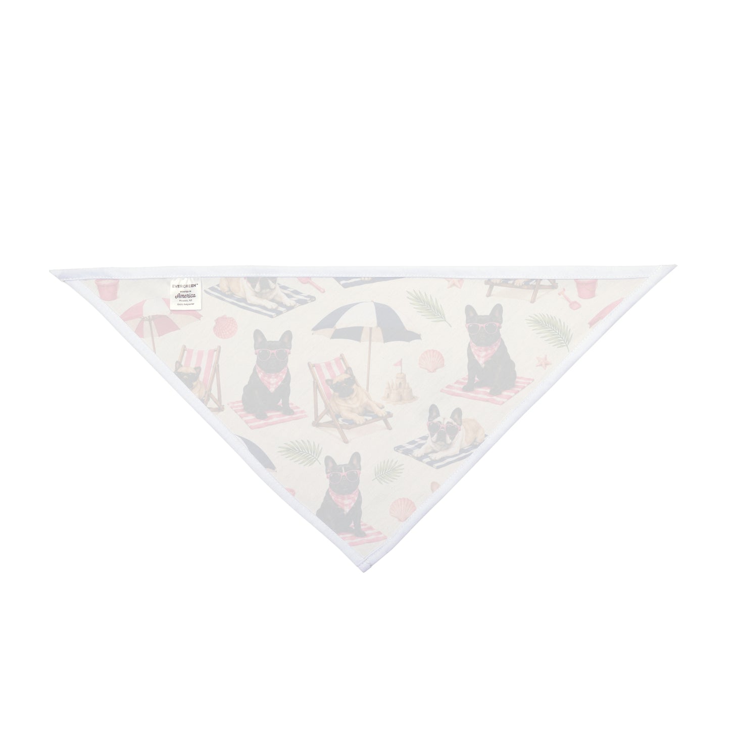 Beach Pup Pattern Pet Bandana — Summer Dogs on Towels & Umbrellas