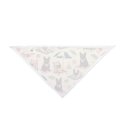 Beach Pup Pattern Pet Bandana — Summer Dogs on Towels & Umbrellas