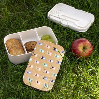 Cute French Bulldog Bento Box – Pastel Pup Pattern Lunch Container