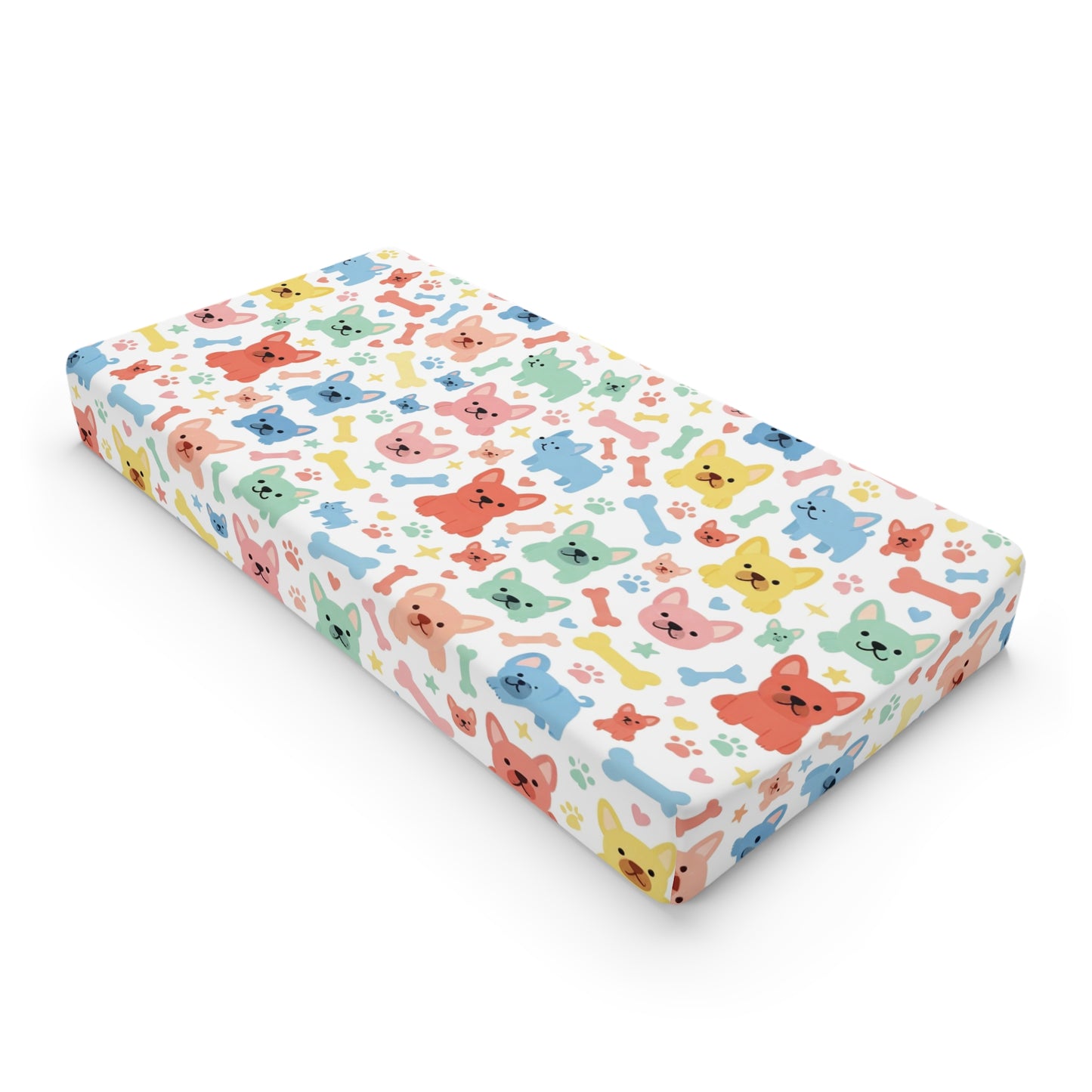 Baby Changing Pad Cover — Colorful Cute Puppy Pattern