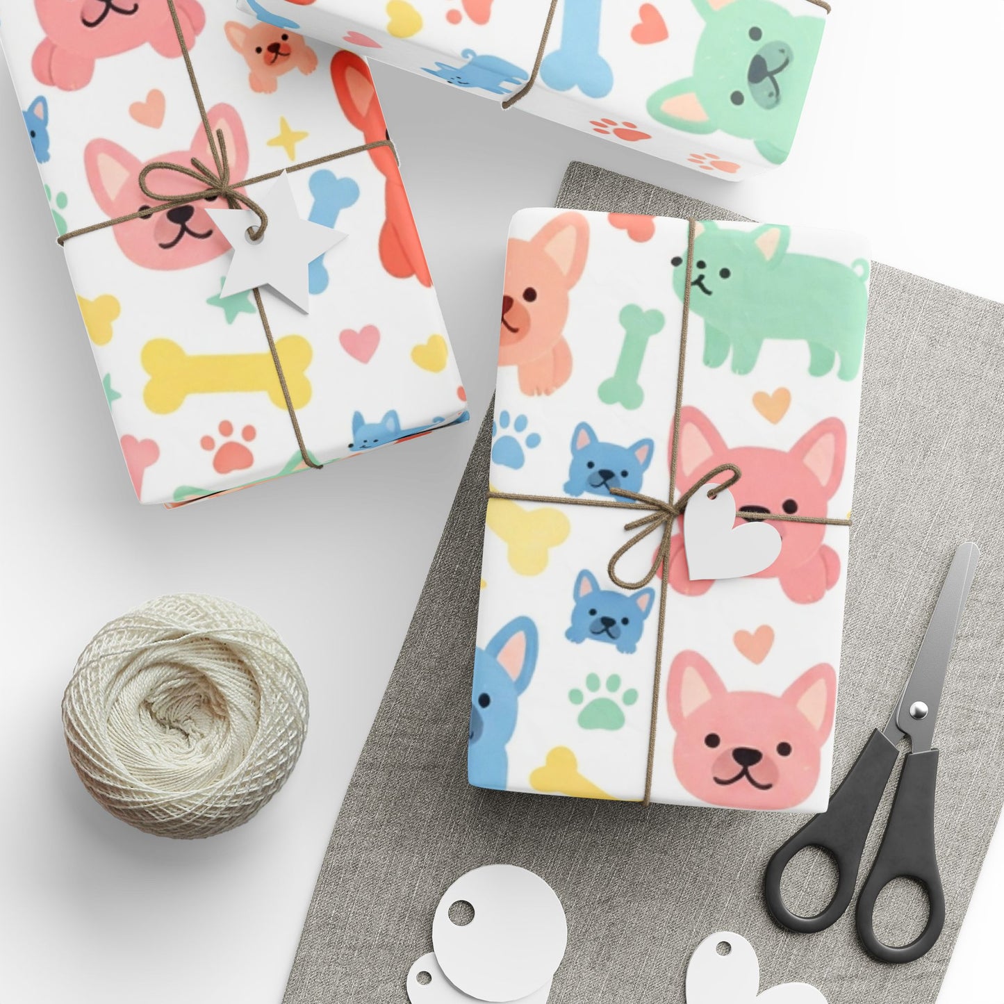Cute Colorful Frenchie Wrapping Paper Roll — Pet Lover Gift Wrap