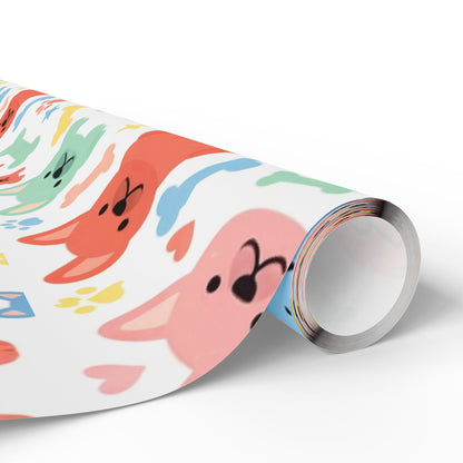 Cute Colorful Frenchie Wrapping Paper Roll — Pet Lover Gift Wrap