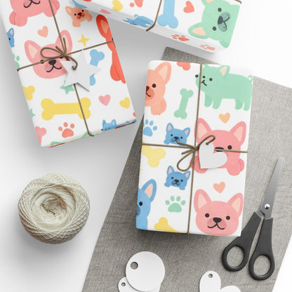 Cute Colorful Frenchie Wrapping Paper Roll — Pet Lover Gift Wrap