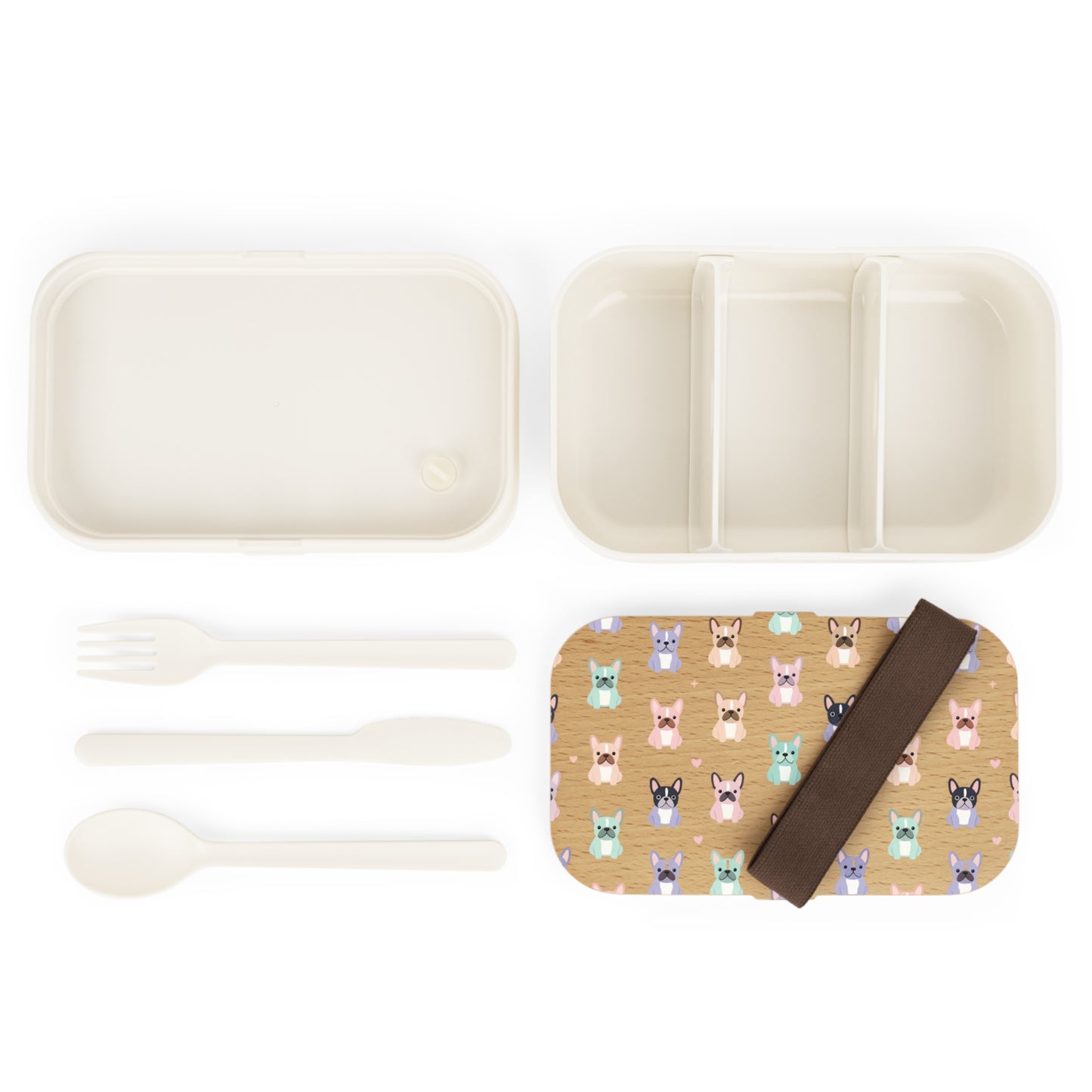 Cute French Bulldog Bento Box – Pastel Pup Pattern Lunch Container