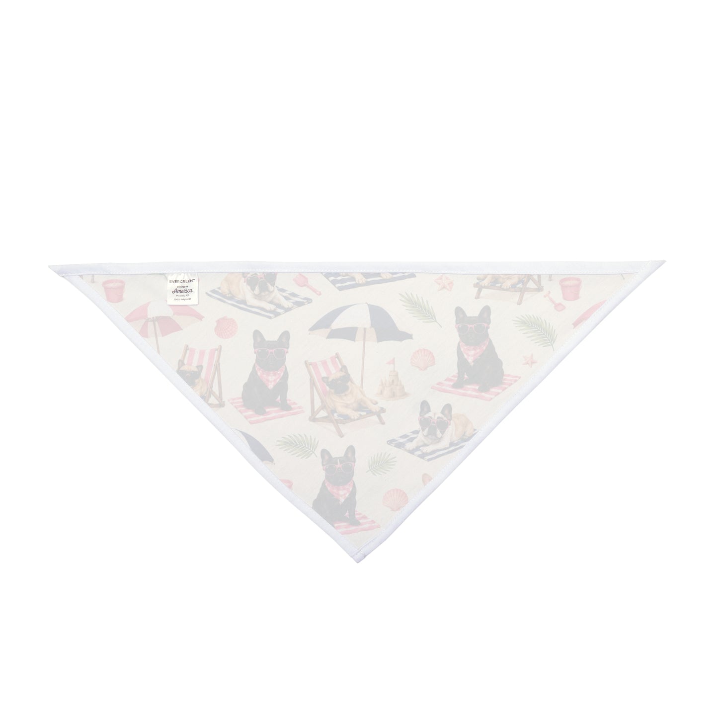 Beach Pup Pattern Pet Bandana — Summer Dogs on Towels & Umbrellas